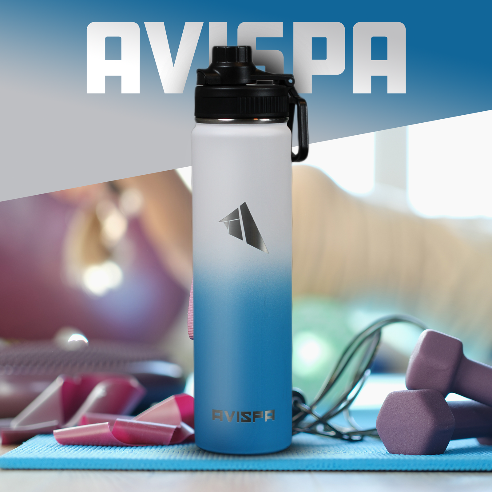 Avispa Double Stainless Steel Water Bottle 24oz Leak Proof 24hrs Cold 12hrs Hot