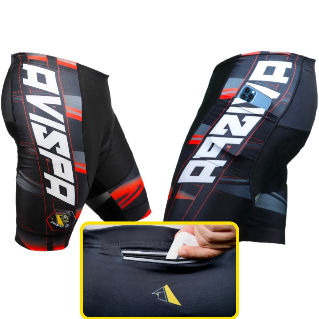 4D Gel Padded Cycling Shorts for Men and Women with Zipper Pocket